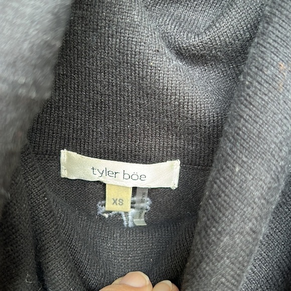 Tyler Boe Kim Black Cotton Cashmere Cowl Neck Dress - Picture 3 of 8